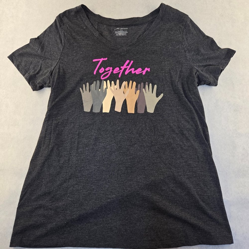 Lane Bryant Gray Tee XL 10 12